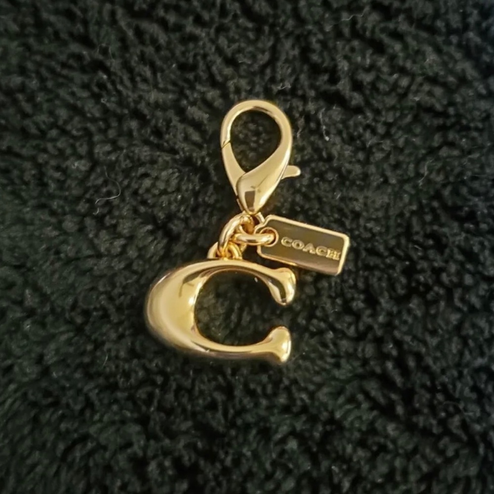 Authentic NEW Coach purse Bag Charm Gold Signature C NWOT
